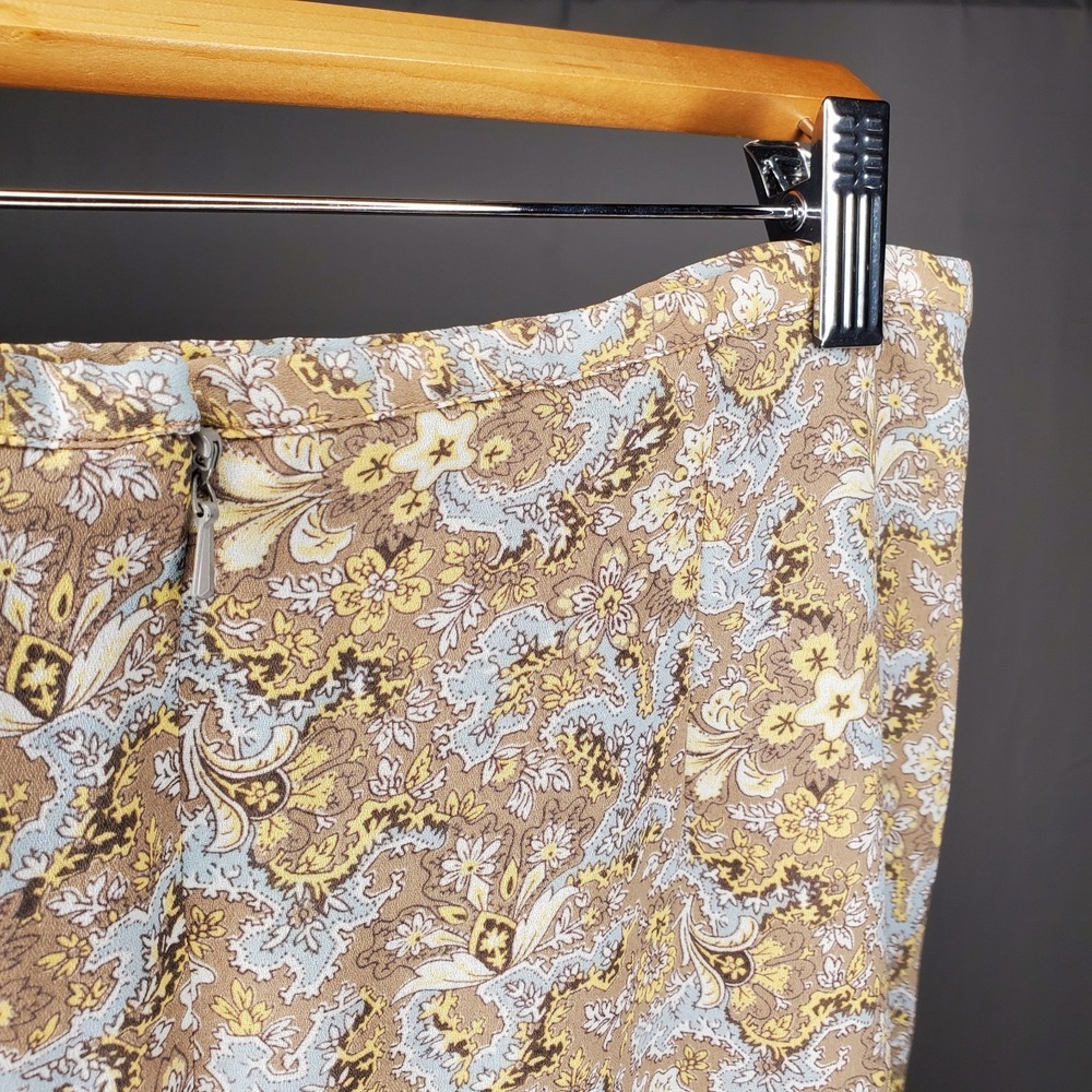 Vtg Old Navy Paisley Floral Skirt 6 Fairy Lined Overlay Preppy Garden Tea Y2K - Picture 7 of 8